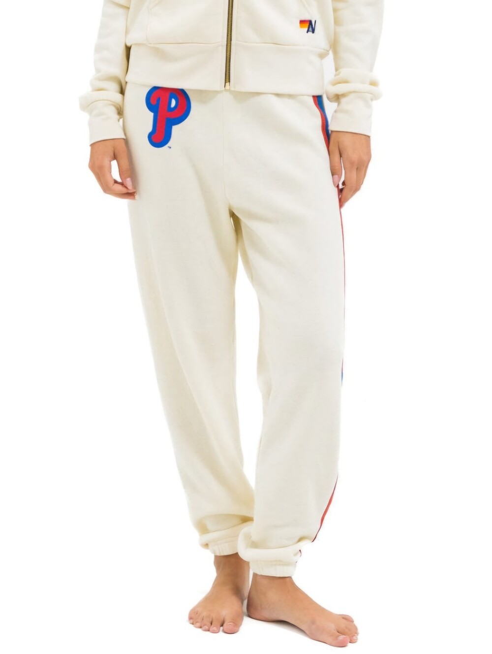 Aviator Nation Philadelphia Phillies 5-Stripe sweatpants in Vintage White USA